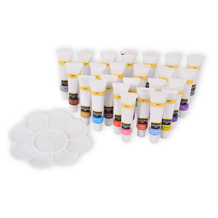 Kunstenaarsverf Set - Acrylverf Set - 25 Kleuren - Multi - Geschikt voor 4-99 jaar - Schilderset – Hobbywinkel