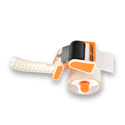 1stuk tape dispenser incl.2tapes (15cm x 48cm) - Wit & Oranje Plakbandhouder - Plastic & Metaal