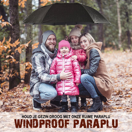 Vier Stuks Paraplu's: Stormbestendig, Groot en Automatisch - 130cm Diameter - Polyester