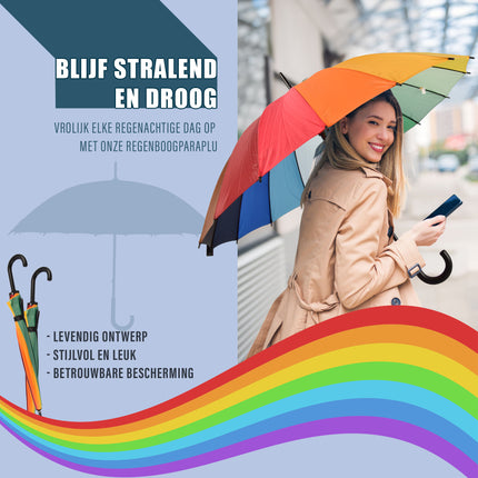 1x paraplu | Stormparaplu | Grote, Stevige Paraplu | polyester | Opvouwbare paraplu | Diameters:98cm