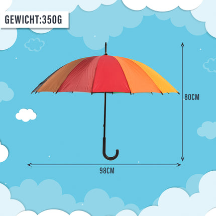 1x paraplu | Stormparaplu | Grote, Stevige Paraplu | polyester | Opvouwbare paraplu | Diameters:98cm