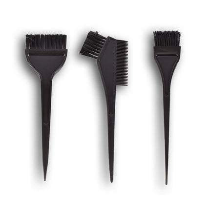 Haarverfset 4-delig - 3 Kwasten & 1 Verfbakje - Geschikt voor Alle Haartypes - Zwart - Verf Set voor Lang & Kort Haar - Krullend & Steil Haar - Professioneel & Thuisgebruik