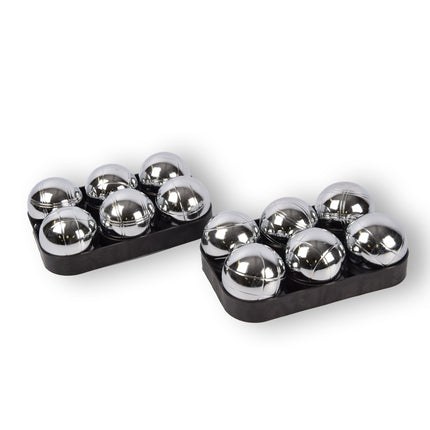 2 Sets Jeu-de-boulesset | 6 Stuks Jeu-de-boulesset met Jack/Cochonnet, Maatpen en Draagtas per Stuk - 7,3 cm Bal Diameter - Koffer: 22,5 cm x 14,5 cm x 7 cm