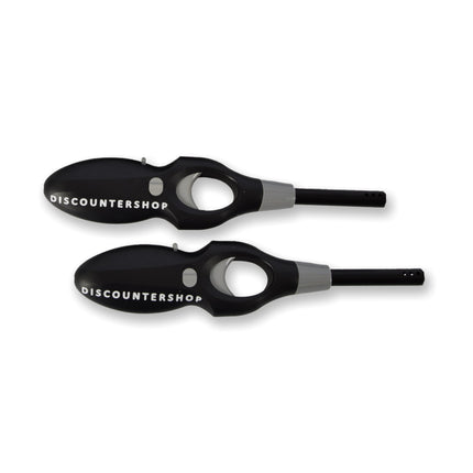 Twee Krachtige Zwarte Kunststof Elektrische Aanstekers - Geschikt voor BBQ en Keuken - Afmetingen 4.5cm x 19cm