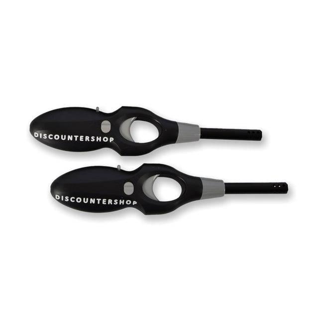 Twee Krachtige Zwarte Kunststof Elektrische Aanstekers - Geschikt voor BBQ en Keuken - Afmetingen 4.5cm x 19cm