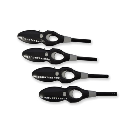 Pakket van 4 Zwarte Kunststof Elektrische Aanstekers - Optimaal voor BBQ en Keuken - Afmetingen 4.5cm x 19cm