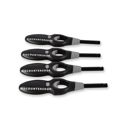 Pakket van 4 Zwarte Kunststof Elektrische Aanstekers - Optimaal voor BBQ en Keuken - Afmetingen 4.5cm x 19cm