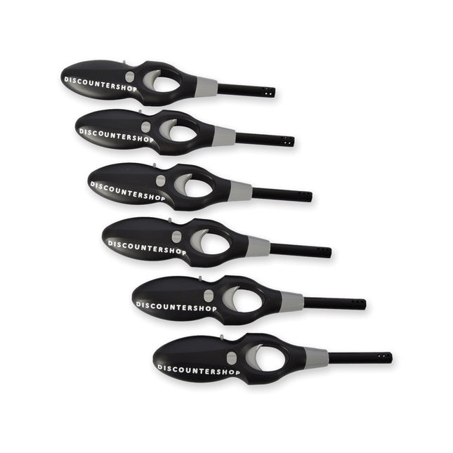 6x Krachtige Zwarte Elektrische Aanstekers - BBQ en Keuken - Afmetingen 4.5cm x 19cm