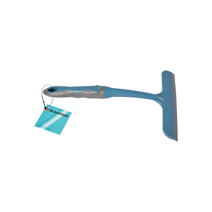 Blauwe Raamreiniger |  Vensterwisser van Rubber en Kunststof | 16cm x 2cm x 26cm | Professionele Glazenwasser Uitschuifbaar Gereedschap | Voor Binnen en Buiten Ramen Spiegels Auto's en Badkamer 