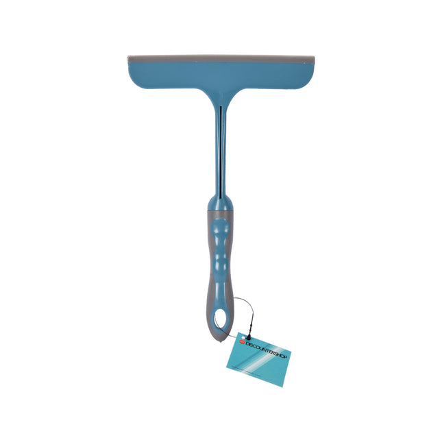 Blauwe Raamreiniger |  Vensterwisser van Rubber en Kunststof | 16cm x 2cm x 26cm | Professionele Glazenwasser Uitschuifbaar Gereedschap | Voor Binnen en Buiten Ramen Spiegels Auto's en Badkamer 