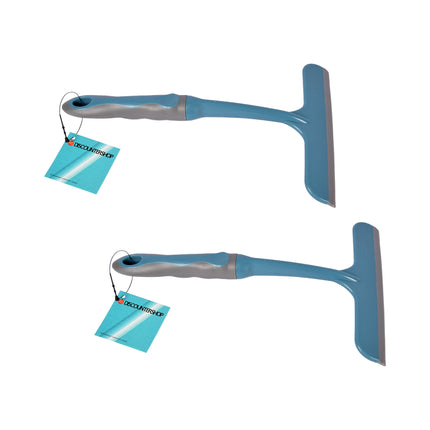 Blauwe Raamreiniger Set | 2 Stuks | Lichtgewicht | 16cm x 2cm x 26cm | Vensterwisser met Flexibel Scharnier | Multifunctionele om alles grondig schoon te maken
