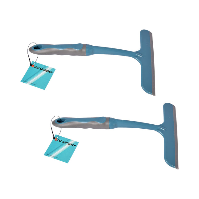 Blauwe Raamreiniger Set | 2 Stuks | Lichtgewicht | 16cm x 2cm x 26cm | Vensterwisser met Flexibel Scharnier | Multifunctionele om alles grondig schoon te maken