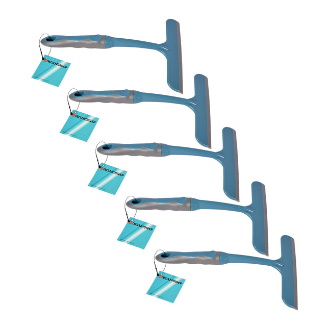 Premium Blauwe Raamreiniger Set 5 delig | Flexibele Vensterwisser Verstelbaar Scharnier | Duurzaam Rubber & Kunststof | Telescopisch voor Binnen & Buiten | Perfect voor Ramen Spiegels Auto's & Tegels