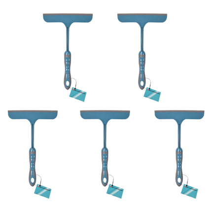 Premium Blauwe Raamreiniger Set 5 delig | Flexibele Vensterwisser Verstelbaar Scharnier | Duurzaam Rubber & Kunststof | Telescopisch voor Binnen & Buiten | Perfect voor Ramen Spiegels Auto's & Tegels