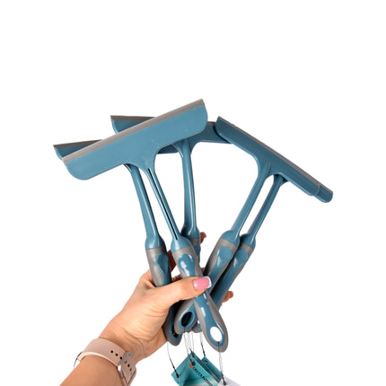 Premium Blauwe Raamreiniger Set 5 delig | Flexibele Vensterwisser Verstelbaar Scharnier | Duurzaam Rubber & Kunststof | Telescopisch voor Binnen & Buiten | Perfect voor Ramen Spiegels Auto's & Tegels