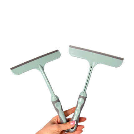 Raamreiniger Set | 2 Stuks Groen |  Rubber en Kunststof | 16cm x 2cm x 26cm | Ideaal voor Ramen Spiegels Auto's en Meer | Laat ze schitteren met Spark