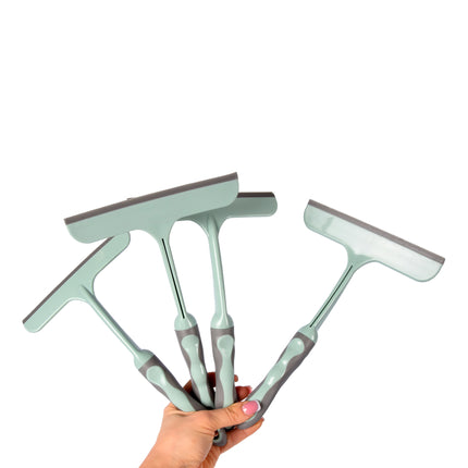 Prachtige Groene Raamreiniger Set van 4 Stuks | Rubber en Kunststof | 16cm x 2cm x 26cm | Biedt grondige reiniging aan voor Binnen en Buiten | Brengt Helderheid in Jouw Wereld