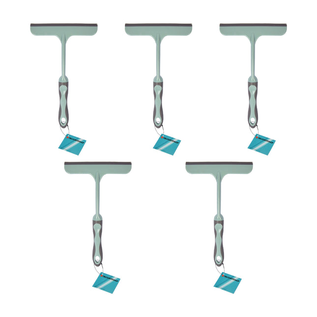 Krachtige Groene Raamreiniger Set | 5 Stuks | Robuust Rubber en Kunststof | 16cm x 2cm x 26cm | Geavanceerde Frame Cleaner | Veelzijdig Gereedschap Voor  De Ware glans van ramen 