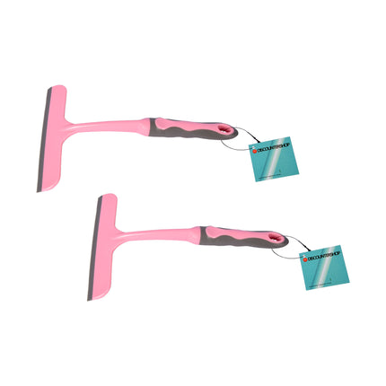 Transformeer Uw Schoonmaak Ervaring met Onze Roze Raamreiniger Set | 2 Stuks | 16cm x 2cm x 26cm | Hoogwaardig Rubber en Kunststof  | Efficiënt voor Tegels en Glasreiniging | Gebruiksvriendelijk Ontwerp