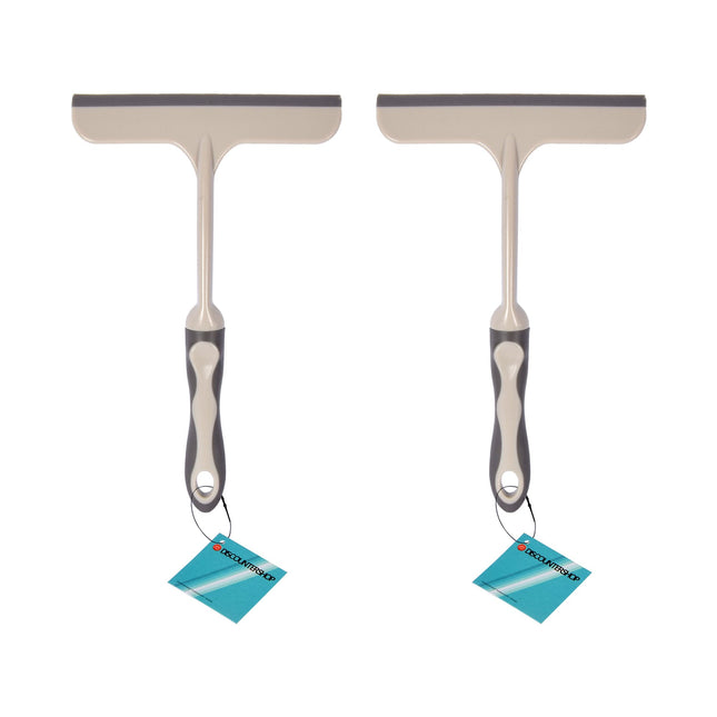 Optimaliseer Uw Schoonmaakroutine met Onze Set van 2 Witte Raamreinigers | 16cm x 2cm x 26cm | Gemaakt van Stevig Rubber en Kunststof | Efficiënte Vensterwisser voor een Streeploze Glans