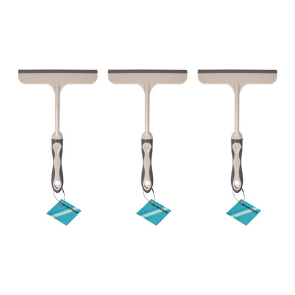 Verbeter Uw Schoonmaakroutine met Witte Raamreiniger Set | 3 Stuks | 16cm x 2cm x 26cm | Gemaakt van Premium Rubber en Kunststof | Efficiënte Vensterreiniger voor een Kristalheldere Uitstraling