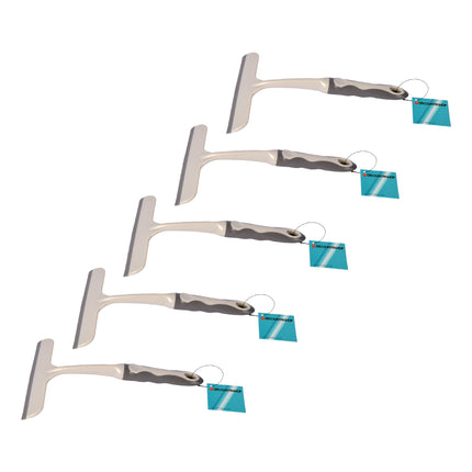 Ongeëvenaarde Schoonmaak Prestaties Met 5-Delige Witte Raamreiniger Set |16cm x 2cm x 26cm | Rubber en Kunststof | Perfect Voor Alle Soorten Oppervlakken | Voor Een Kristalheldere Uitstraling Zonder Moeite 