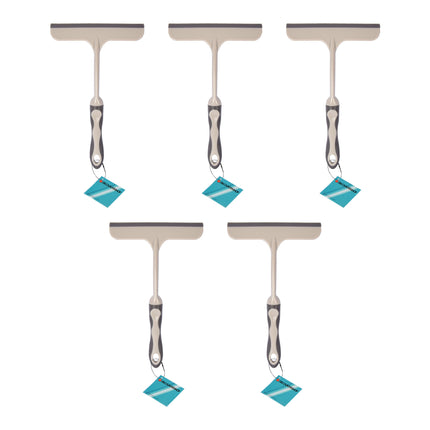 Ongeëvenaarde Schoonmaak Prestaties Met 5-Delige Witte Raamreiniger Set |16cm x 2cm x 26cm | Rubber en Kunststof | Perfect Voor Alle Soorten Oppervlakken | Voor Een Kristalheldere Uitstraling Zonder Moeite 