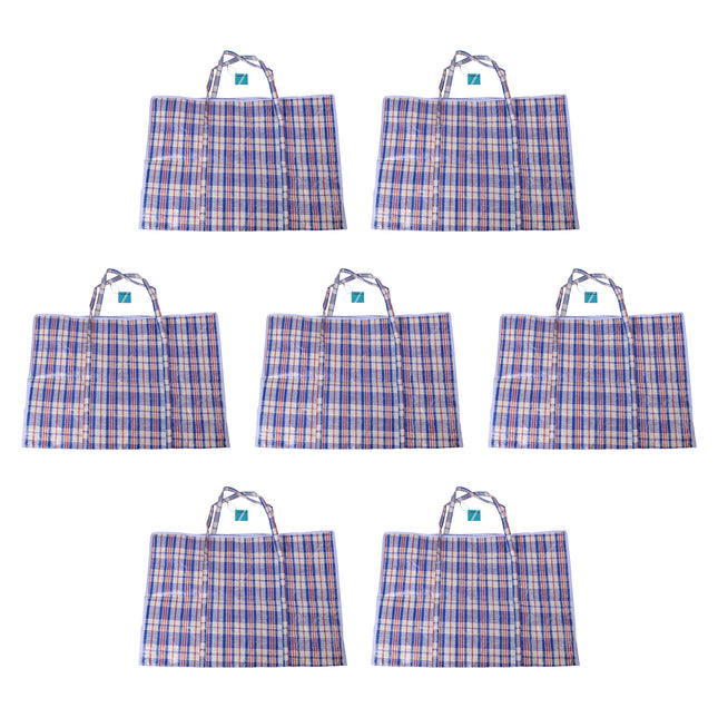 7x Opbergzak voor Speelgoed en Kleding - Ruime Capaciteit van 95L - Afmetingen: 70cm x 48cm x 28cm - Blauw, Wit & Rood