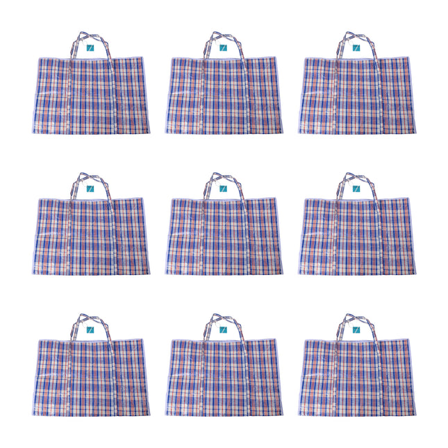 XXL Opbergtas met Rits - 9 Stuks - 95L - Blauw, Wit & Rood - 70cm x 48cm x 28cm