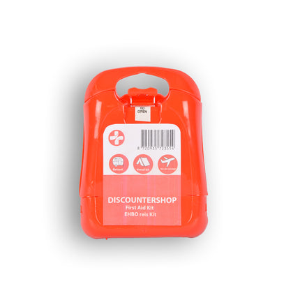Compacte Rode EHBO-Kit voor Onderweg - Verbanddoos met 19 Stuks – EHBO set | Verbandkast | 10cm x 3cm x 13cm