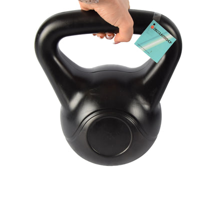 Zwarte Kettlebell 10kg | Robuuste Kunststof en Cement Gevuld Trainingsgewicht voor Gevorderde Kracht en Cardio Training |  28 cm Hoog | 25 cm Lang | 19 cm Breed | Ideaal Trainingsgewicht Halter voor Mannen & Vrouwen 