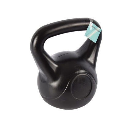 Professionele 8kg Kettlebell Zwart Kunststof | Cement Gevuld | 24cm x 22cm x 18 cm | Met Antislip Handvat | Ideaal voor Krachttraining Cardio en Bodybuilding Workouts | Met Antislip Handvat