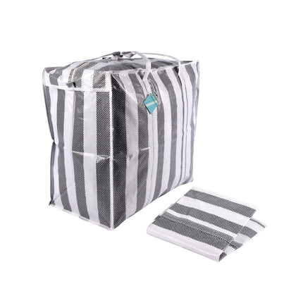 Zwarte en Witte Opbergtassen Set - Ruime Reistas, Shopper Tas - Plastic - 55cm x 30cm x 50cm - 2 Stuks