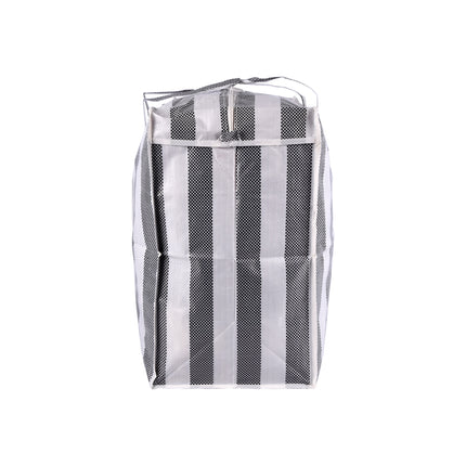 Verfijnde Zwart-Wit Opbergtassen Set - Ruime Reis- en Shopper Tas - Voorzien van Handige Rits - 55cm x 30cm x 50cm - Plastic Constructie - Gewicht: 720g - Inhoud: 4 Stuks.