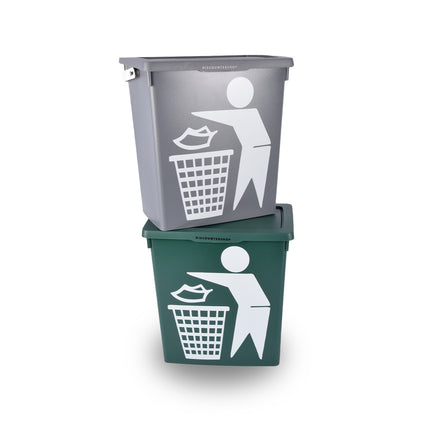 Geurloze Keuken Prullenbak (12L) - Donkergrijs - Compact Formaat - Eenvoudig Schoon te Maken - Ideaal voor Rest- & GFT-Afval