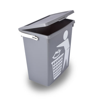 Geurloze Keuken Prullenbak (12L) - Donkergrijs - Compact Formaat - Eenvoudig Schoon te Maken - Ideaal voor Rest- & GFT-Afval