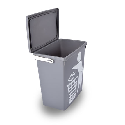 Geurloze Keuken Prullenbak (12L) - Donkergrijs - Compact Formaat - Eenvoudig Schoon te Maken - Ideaal voor Rest- & GFT-Afval