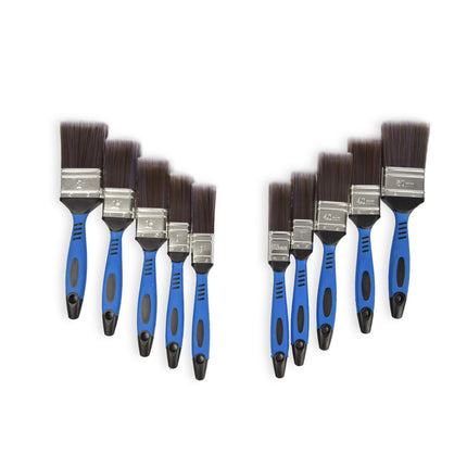 2set x 5pcs | Kwastenset | blauw/grijs/zilver | Kwasten | plastic | Verfkwasten | Schilderkwasten | 27cm*12cm*3.5cm