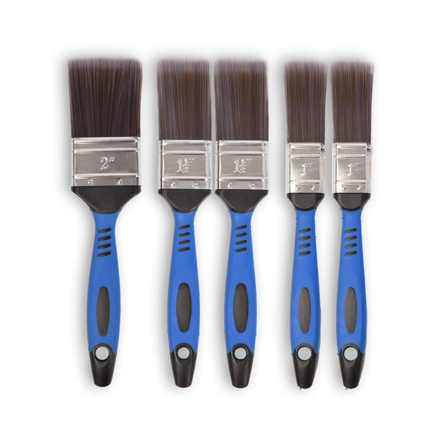 1 set x 5 stuks | Kwastenset | blauw/grijs/zilver | Kwasten | plastic | Verfkwasten | Schilderkwasten | 27cm*12cm*3.5cm