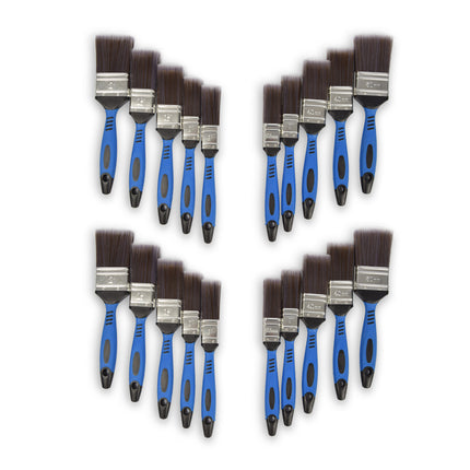 4set x 5pcs  | Kwastenset | blauw/grijs/zilver | Kwasten | plastic | Verfkwasten | Schilderkwasten | 27cm*12cm*3.5cm