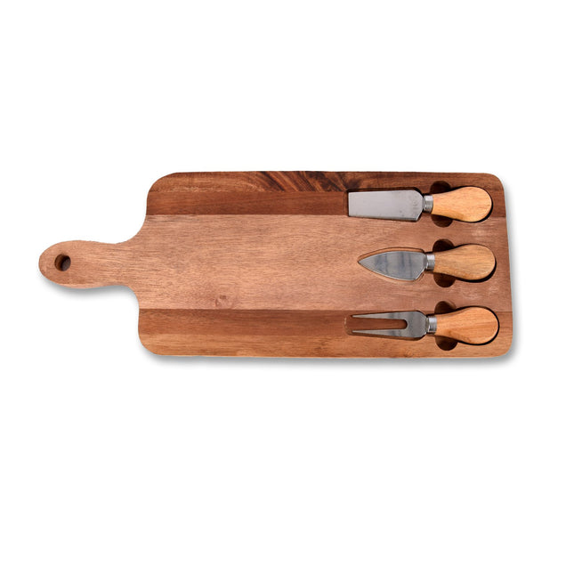Kaasplank | Kaasplankje | bamboo | Kaasplank met 3 messen | 321 g | lbruin | incl.messen | 42cm*1.5cm*15.5cm