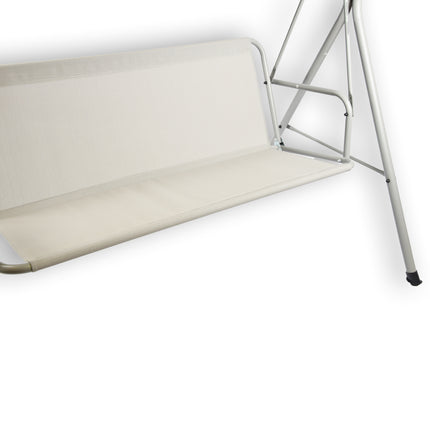 Luxe Metalen Tuinschommelbank - Schommelbank voor Twee Personen met Polyester Dak - Lichtgrijs - 260KG Max