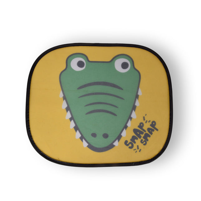 Lichtgewicht Polyester Zonneschermen voor Auto's, 2ST Crocodile Zijruiten Zonwering, Groen/Geel/Wit, 44cm x 38cm, 70g