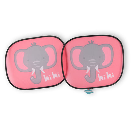 Stijlvolle Zonwering op Maat voor Auto - 2 Zonneschermen in Rood, Grijs, Roze & Wit - Lichtgewicht Polyester - 44x38cm