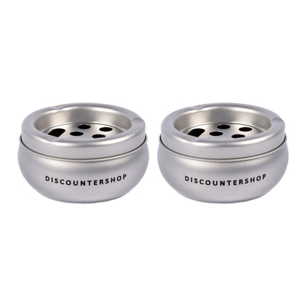 Zilveren Stormasbak Voor Binnengebruik - Set Van 2 - Gemaakt Van Lichtgewicht Aluminium - Afmetingen: 5.5cm x 10cm.