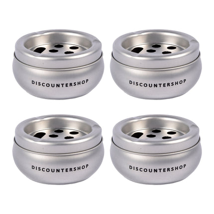 Luxe Aluminium Binnenasbak - Zilverkleurige Sigarettenasbak - 4-Inhoud - Lichtgewicht 240g - 10 cm Diameter