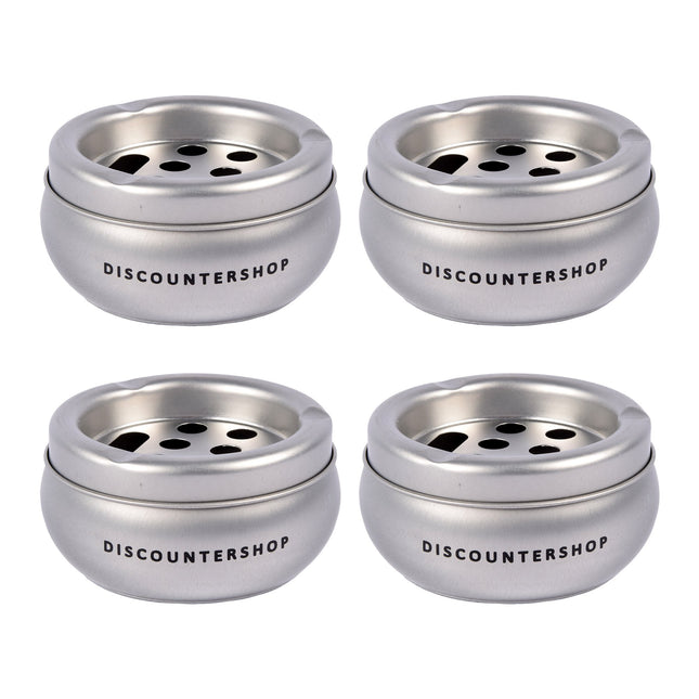 Luxe Aluminium Binnenasbak - Zilverkleurige Sigarettenasbak - 4-Inhoud - Lichtgewicht 240g - 10 cm Diameter
