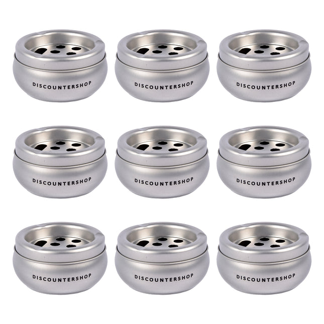 Robuuste Aluminium Stormasbak voor Binnen - Capaciteit van 9 Sigaretten - Zilver - Gewicht 540g - 5.5cm Hoog - 10cm Diameter