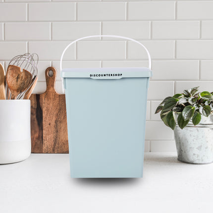 Efficiënte en Stijlvolle Prullenbak 8 Liter voor Keuken en Kantoor - Mint Groen - 23.5cmx19 cm