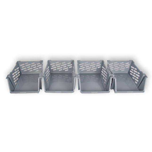Handige Set van 4 Groentemandjes - Blauw Kunststof Opbergbakken zonder Deksel - Perfect voor Speelgoed - Afmetingen: 46cm x 37.5cm x 20cm